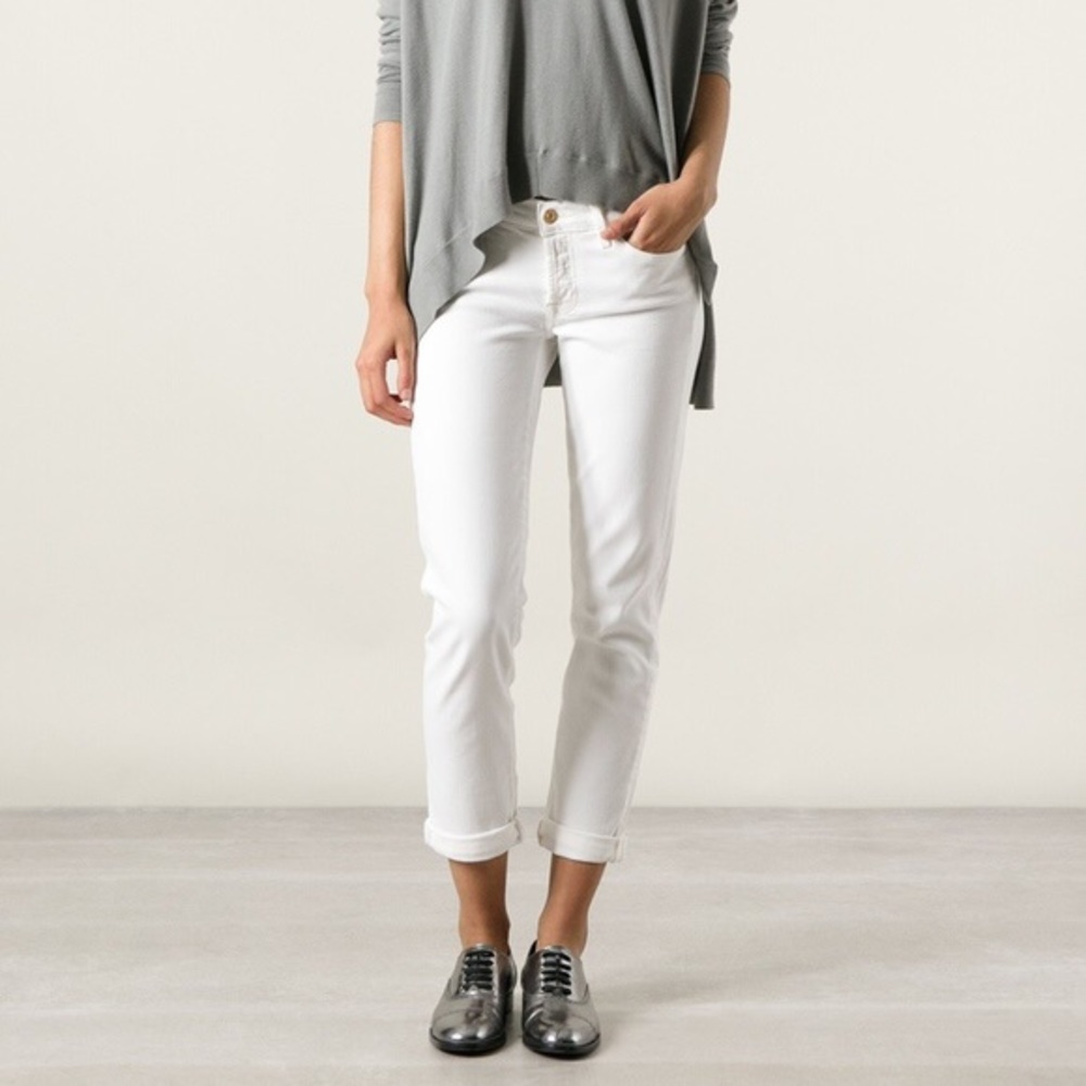 7 for All Mankind Josefina White Boyfriend Jeans